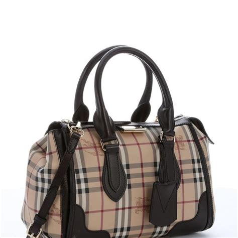 Burberry Haymarket Gladstone Satchel Tote Bag 